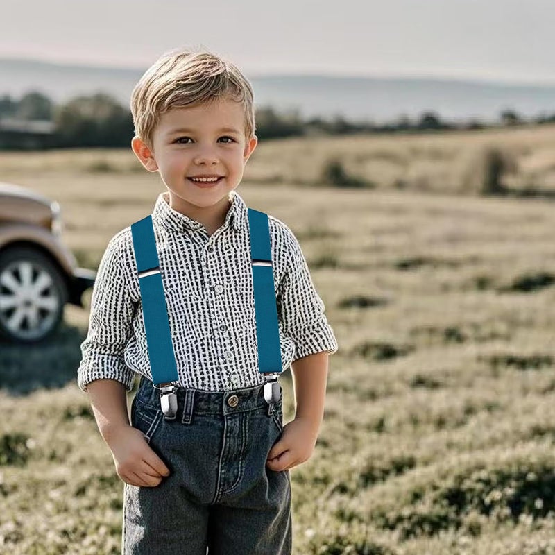 Branduce Solid Color Baby Boy Suspender with 4 Strong Clips Adjustable Kids Y Back Suspenders - Image 4